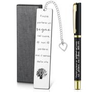 Clabby 3 Piezas Set Regalos para Colega Maestro Marcapáginas con Frases Motivadoras Bolígrafo Inspirador Caja de Regalo Marcador Metálico Regalo de Despedida para Colegas Diploma Mujer Profesor Amigo