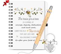 Clabby 3 regalos inspiradores de abeja para colegas, empleados, regalos de agradecimiento, incluye cuaderno de bobina, bolígrafo motivacional, llavero de abeja, regalos positivos para personal