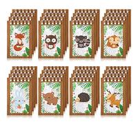 Clabby 32 Mini Cuadernos de Niños Favores Fiesta de Bosque Mini Bloc de Notas de Animal Bosque Cuaderno de Espiral de Animal de Bosque Decoración de Búho Mapache Ardilla Conejo (Estilo Bonito)
