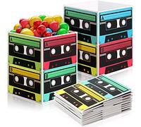 Clabby Centros de Mesa de Cubo de Cinta Casete de Años 80 y 90 Suministro de Fiesta de los 80 Fiesta Temática de los 90 Adorno de Mesa de 5,5 x 7 Pulgadas Fiesta de Cultura Musical Retro Hip Hop