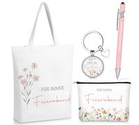 Clabby Conjunto de 4 Regalos de Jubilación para Mujeres, Jubiladas Regalos de Jubilación Colegas Maestros Regalo de Despedida para la Jubilaciónbolsa de Cosméticos Llavero Bolsa de Regalo Bolígrafo