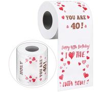 Clabby Divertido Papel Higiénico de Broma Regalos Ideas de Cumpleaños para Mujeres y Hombres Papel Higiénico Divertido para Cumpleaños para Decoraciones de Fiesta de Cumpleaños(40 Cumpleaños)