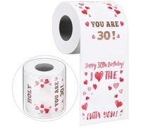 Clabby Divertido Papel Higiénico de Broma Regalos Ideas de Cumpleaños para Mujeres y Hombres Papel Higiénico Divertido para Cumpleaños para Decoraciones de Fiesta de Cumpleaños(30 cumpleaños)