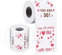 Clabby Divertido Papel Higiénico de Broma Regalos Ideas de Cumpleaños para Mujeres y Hombres Papel Higiénico Divertido para Cumpleaños para Decoraciones de Fiesta de Cumpleaños(50 cumpleaños)