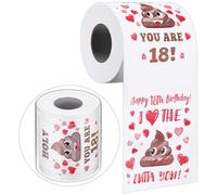 Clabby Divertido Papel Higiénico de Broma Regalos Ideas de Cumpleaños para Mujeres y Hombres Papel Higiénico Divertido para Cumpleaños para Decoraciones de Fiesta de Cumpleaños(18 cumpleaños)