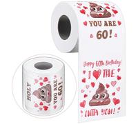 Clabby Divertido Papel Higiénico de Broma Regalos Ideas de Cumpleaños para Mujeres y Hombres Papel Higiénico Divertido para Cumpleaños para Decoraciones de Fiesta de Cumpleaños(60 cumpleaños)