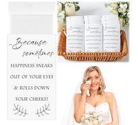 Clabby Paquete de 48 pañuelos de boda para invitados, pañuelos de lágrimas felices de 3 capas para boda, bolsa de invitados de bienvenida, regalo personalizado para recuerdos de fiesta (blanco)