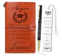 Clabby Regalos de Graduación 1 Marcapáginas de Metal, 1 Cuaderno y 1 Bolígrafo. Marcapáginas con Frases Motivadoras en Acero Inoxidable para Colegas Profesores