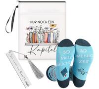 Clabby Regalos para Amantes de los Libros Contener Funda de Libro con Bolsillo con Cremallera Medias Marcador con Borla Regalos Divertidos para Ratones de Biblioteca Maestro