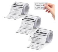 CLABEL 3 Rollo Etiquetas Térmicas Transparentes 50x30mm, Rollo de 230, Pegatinas Impermeables para Organización de Cocina, Botes de Especias y Logotipos de Negocio Manualidades, Compatible con 221B S1