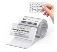 CLABEL Etiquetas Térmicas Transparentes 50x30mm, Rollo de 230, Pegatinas Impermeables para Organización de Cocina, Botes de Especias y Logotipos de Negocio Manualidades, Compatible con 221B S1