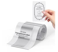 Clabel Etiquetas térmicas transparentes grandes para etiquetadora CLABEL 221B/320B, 1.97 x 3.15 pulgadas (50 x 80 mm), papel adhesivo transparente impermeable, a prueba de aceite, 90 etiquetas/rollo