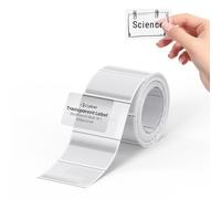 Clabel Etiquetas térmicas transparentes para etiquetadora CLABEL 221B/320B, 1.2 x 0.8 pulgadas (30 x 20 mm), etiquetas adhesivas transparentes para organización del hogar, impermeables, a prueba de