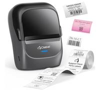 CLABEL Máquina etiquetadora con cinta 221B, impresora de etiquetas sin tinta, impresora de código de barras de mano, compatible con teléfono y PC, para minoristas, escuela, oficina, organización,