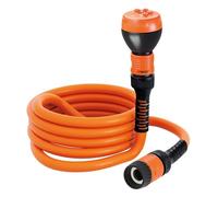 Claber TWIDDY 15 m Manguera extensible con Accesorios, ultraligera y antitorsión, con Conectores Quick-Click y Lanza de 5 chorros