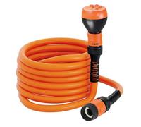 Claber TWIDDY 25 m Manguera extensible con Accesorios, ultraligera y antitorsión, con Conectores Quick-Click y Lanza de 5 chorros