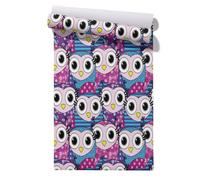 Claccis Papel de Pared 3D Bodega Dormitorio Matrimonio Búho Cute Cartoon Lindo Dibujo Animado Papel Pintado Removible Para Armarios Y Estantes Cocina 45x200cm