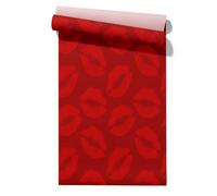 Claccis Papel de Pared Game Pintado Autoadhesivo Art Deco Huella Labios Romantic And Elegant Romántico Y Elegante Rojo Lámina Vinilo Autoadhesiva Para Muebles Cocina 45x500cm