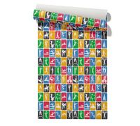Claccis Papel de Pared Geométrico Revestimiento PVC Interior Arte Retro Papel Pintado Removible Para Armarios Y Estantes Cocina 45x300cm