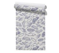 Claccis Papel de Pared Para Baño Revestimiento Paredes PVC Impermeable Pez Cartoon Nature Naturaleza Dibujos Animados Papel Pintado Impermeable, Despegar Y Pegar, Armarios 45x200cm