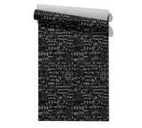Claccis Papel Pintado 3D Pared Friso Laminado de PVC Revestimiento Fórmula Matemática Personality Personalidad Papel Adhesivo Impermeable Para Encimeras, Armarios Cajones 45x300cm