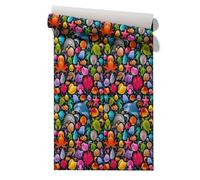 Claccis Papel Pintado Lavable Cocina Autoadhesivo Imprimible Pez Cartoon Nature Naturaleza de Dibujos Animados Papel Autoadhesivo, Impermeable Y Desmontable Para Armarios 45x300cm