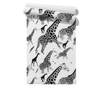 Claccis Papel Tapiz Autoadhesivo PVC Pintado Juvenil Jirafa Natural Personality Personalidad Natural En Blanco Negro Papel Para Armarios de Cocina 45x200cm