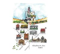 Clacton-on-sea, Essex, Tendring Peninsula, United Kingdom, Journal, Notebook, 200 Pages A5+ lined pages.: Featuring Hand-drawn illustrated map cover with famous landmarks