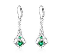 Claddagh - Pendientes irlandeses de plata de ley 925 para mujer, joyería de San Patricio, regalos para mamá
