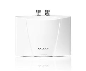 CLAGE Calentador de agua hidráulico pequeño MBH4 para lavado de manos, 4,4 kW, conexión fija de 230 V, sin enchufe, resistente a la presión y sin presión, certificado VDE-GS, 1500-16004