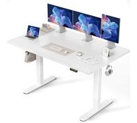 Claiks Escritorio eléctrico Regulable en Altura Mesa de pie con gestión de Cables y función de Memoria, Motor silencioso para Oficina en casa, diseño ergonómico (Blanco, 160 x 80 cm)
