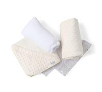 Clair de Lune Bolsa de regalo para bebé con hoyuelos, toalla con capucha, manta, cambiador y manopla, esencial para bebé, color crema