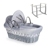 Clair de Lune Cesta de Mimbre Gris Dimple y Soporte Mecedora de Lujo Gris (Gris)