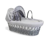 Clair de Lune - Cesto de mimbre gris para bebé con sábana.