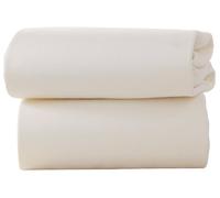 Clair de Lune Cuna cama de algodón Jersey sábanas ajustables (Pack de 2, Crema)