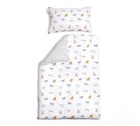 Clair de Lune Juego de Cama para Cuna, polialgodón, Color Blanco y Gris, 110 x 140 cm