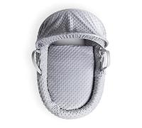 Clair de Lune Juego de Ropa de Cama Dimple Moses Basket (Cesta no incluida) - Gris