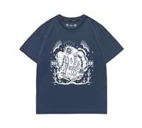 Clair Obscur Expedition 33 Oversized Gaming T-Shirt | Vintage RPG Graphic tee for Men-Blue||m