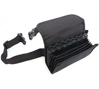 CLAIRE-FONCET Riñonera de Camarero de lona negra, Monedero de Camarero, Cartera, Billetero, incluido Dispensador/Distribuidor/Clasificador para las 8 Monedas de Euros, Cierre Magnético (NEGRO)