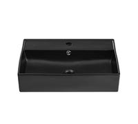 Claire - Fregadero rectangular de pared para baño (55,88 cm), color negro mate