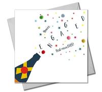 Claire Giles Greeting Cards, Tarjeta de boda, Pop! You're Engaged Best News, adornada con pompones de colores