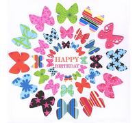 Claire Giles Sherbet Sundaes - Tarjeta de felicitación de cumpleaños, diseño de círculo de mariposas