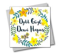 Claire Giles Tarjeta de felicitación para el día de San David, diseño de borla en galés