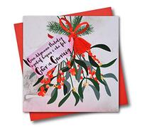 Claire Giles WXTA049 - Tarjeta de felicitación con texto en inglés "Merry Christmas, Girlfriend, Heart Bauble - Tassel"