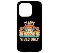 Claire Vibes Only Cute Retro Girls Claire Name Carcasa para iPhone 15 Pro