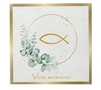 ClaireAN 20 servilletas de pescado en eucalipto, servilletas de eucalipto para bautizo, confirmación, comunión, decoración de mesa, decoración de fiesta de eucalipto, 33 x 33 cm