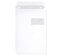 Clairefontaine 101505C - Caja de 250 sobres C4 blancos - 229 x 324 mm - Autoadhesivos - 90 g/m² - Ventana PET 50 x 100 (posición 50/20)
