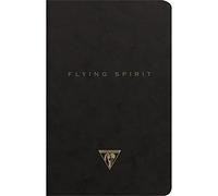 Clairefontaine 102506C - Un carnet piqué cousu fil Flying Spirit 96 pages ivoire 11x17 cm 90g lignées, couverture en carte lustrée noire, motif aléatoire