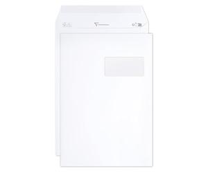 Clairefontaine 10250C - Caja de 250 sobres C4 blancos - 229 x 324 mm - Autoadhesivos - 120 g/m² - Ventana de celofán 50 x 100 (posición 50/20)