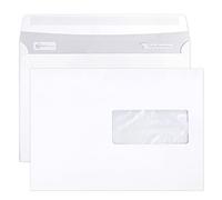 Clairefontaine 10342C - Caja de 500 sobres blancos C5 - 162 x 229 mm - Autoadhesivos - 90 g/m² - Papel cristal ventana 45 x 100 (posición 62/20)